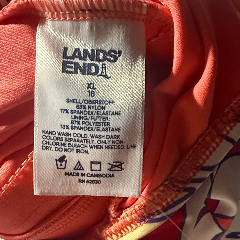 Land’s End Vibrant Tropical Leaf Print bathing suit swim dress - Picture 13 of 13
